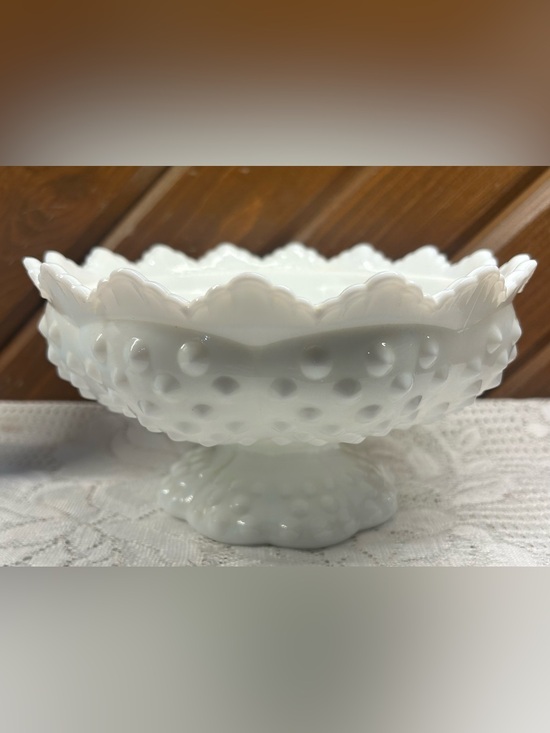 Fenton Other - Vintage Fenton Hobnail Milk Glass Creative Candle Bowl